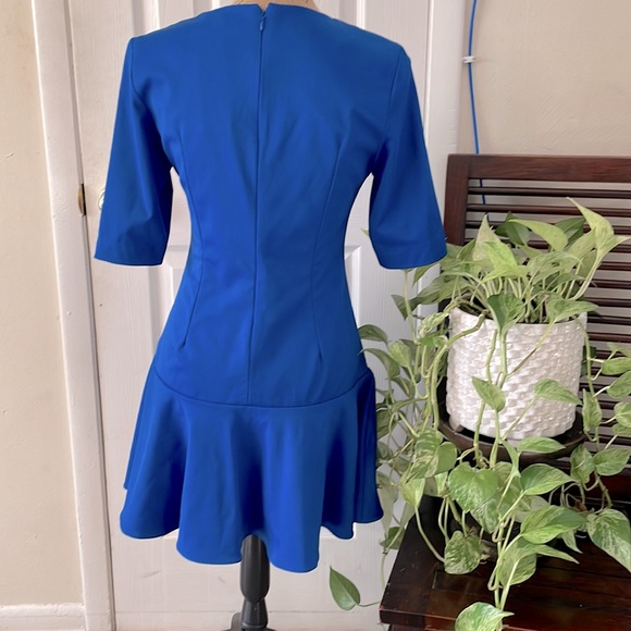 Forcast Royal Blue Peplum Hem Flare Mini Dress Size US 6/Aus 10 NWT - Picture 4 of 9